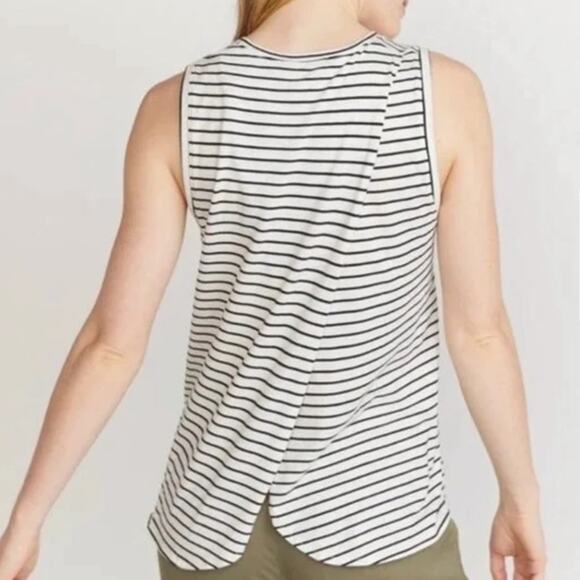 Marine Layer Tulip Tank Split Back XS White Black Stripe - Picture 1 of 6